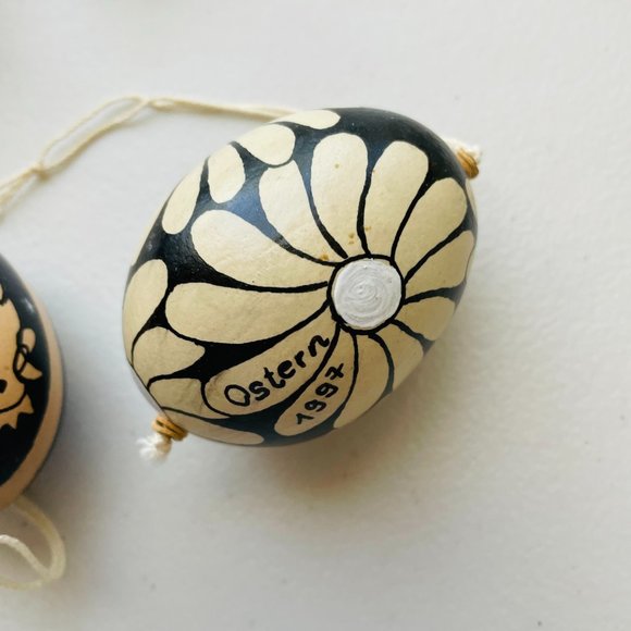 Easter Decorative Eggs Handcrafted Mixed Lot of 7 Glass Wooden Ostern Germany - Picture 4 of 8